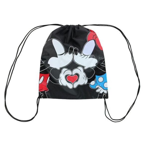 Jerry Leigh Disney Mickey Minnie Couple Kiss Drawstring Backpack Bag - Picture 3 of 5